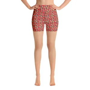 Paint Stroke High Waisted Yoga Shorts Trendy Wild Athleisure XS-XL