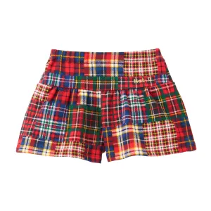 Patchwork Plaid Culotte Skirt