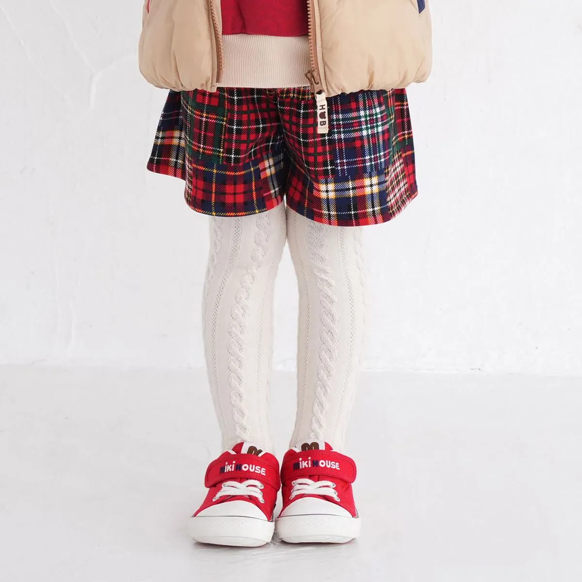 Patchwork Plaid Culotte Skirt