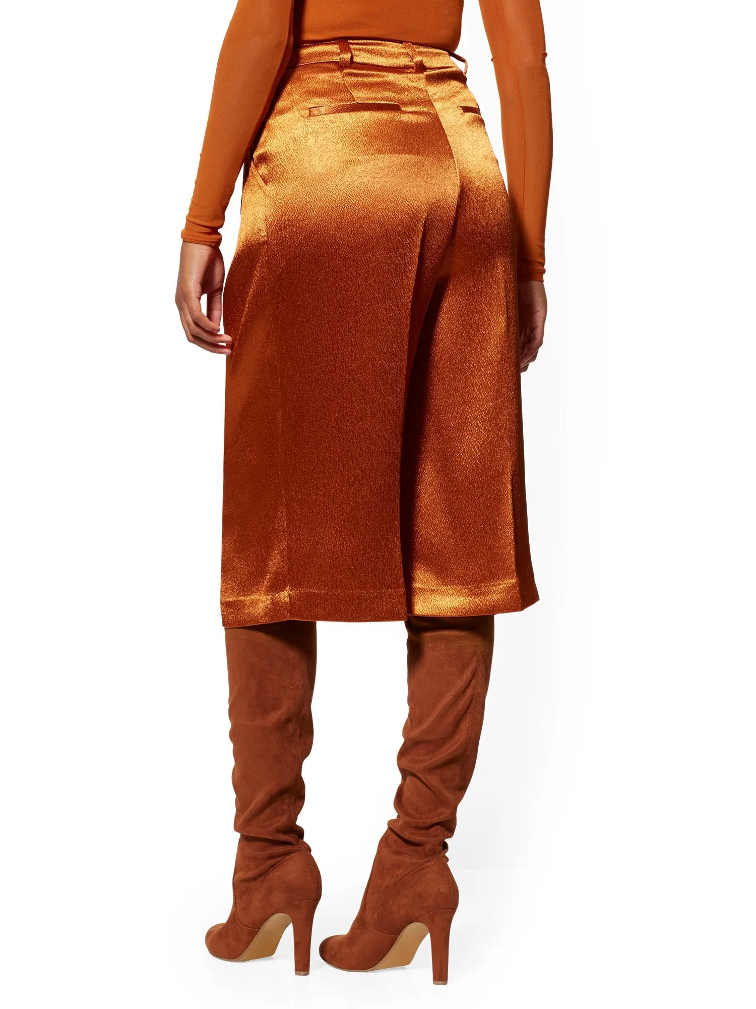 Petite Pleated Long Bermuda