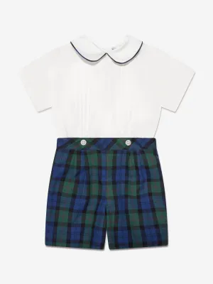 Rachel Riley Baby Boys Tartan Shorts Set in Navy