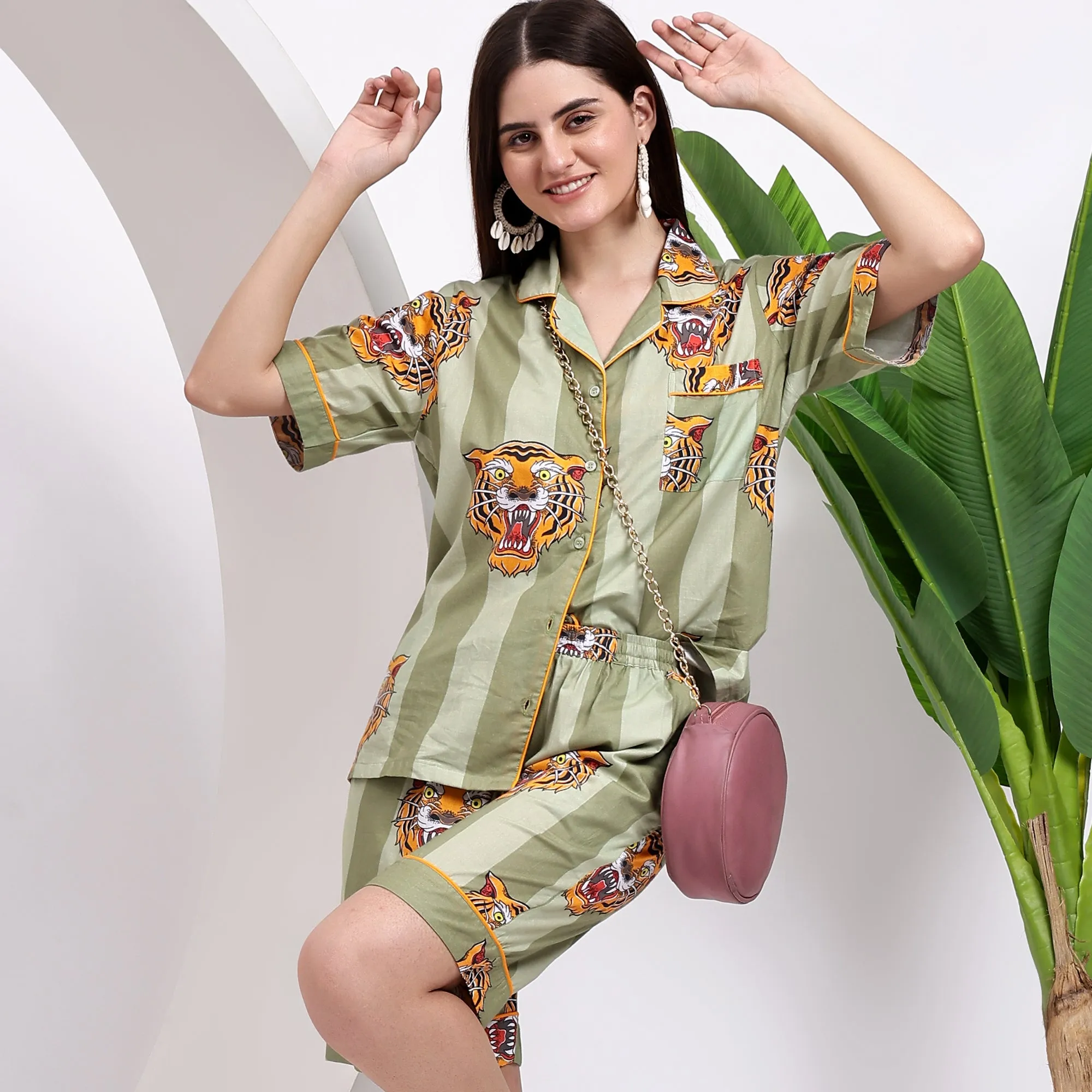 Roaring Tiger: Women's Pj Shorts for A Modern Wear