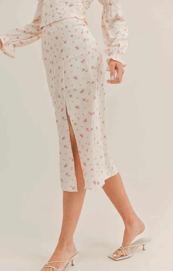SAGE THE LABEL Feminine Flora Midi Skirt