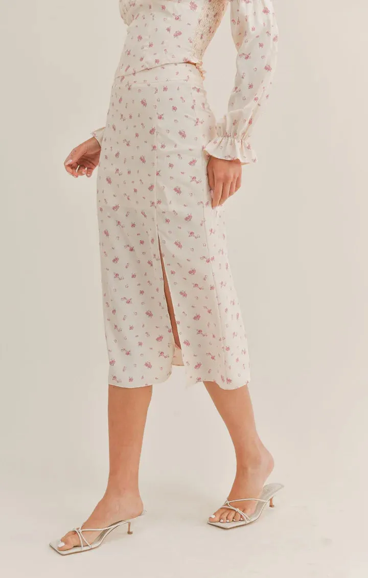 SAGE THE LABEL Feminine Flora Midi Skirt