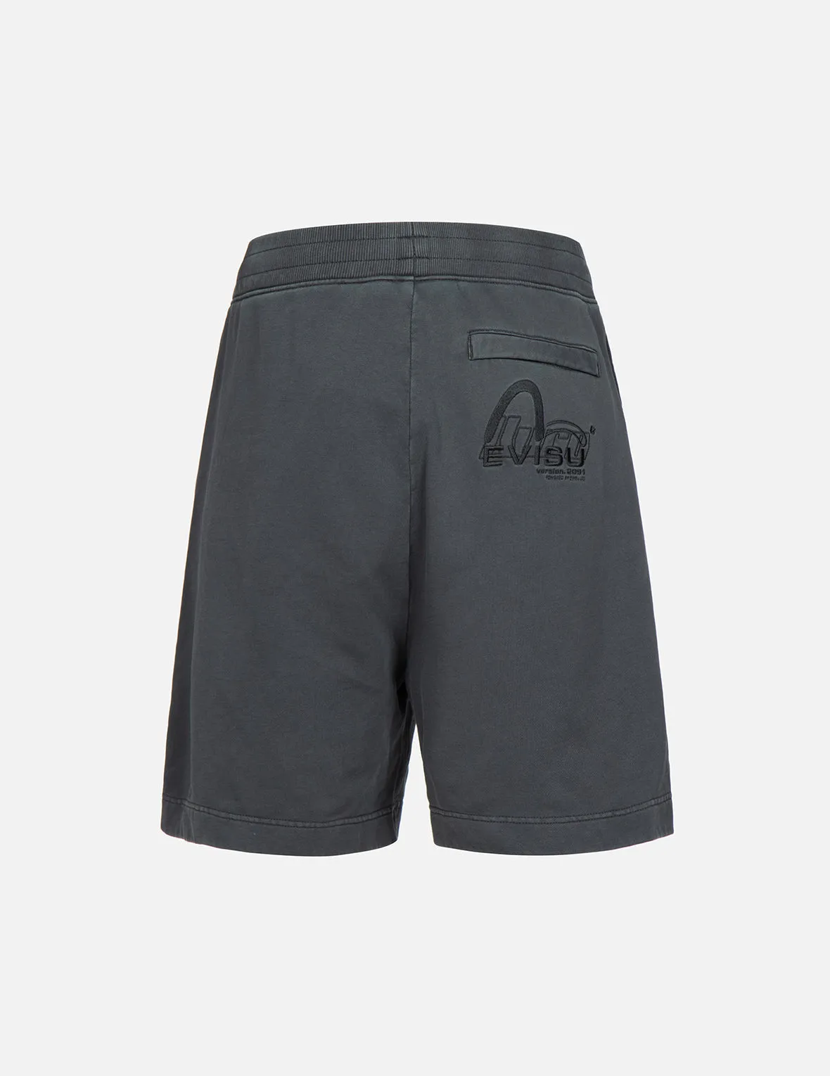 Seagull and Logo Embroidery Garment-dyed Sweat Shorts