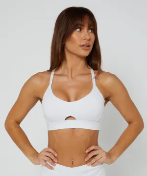 Sleek Keyhole Bra White