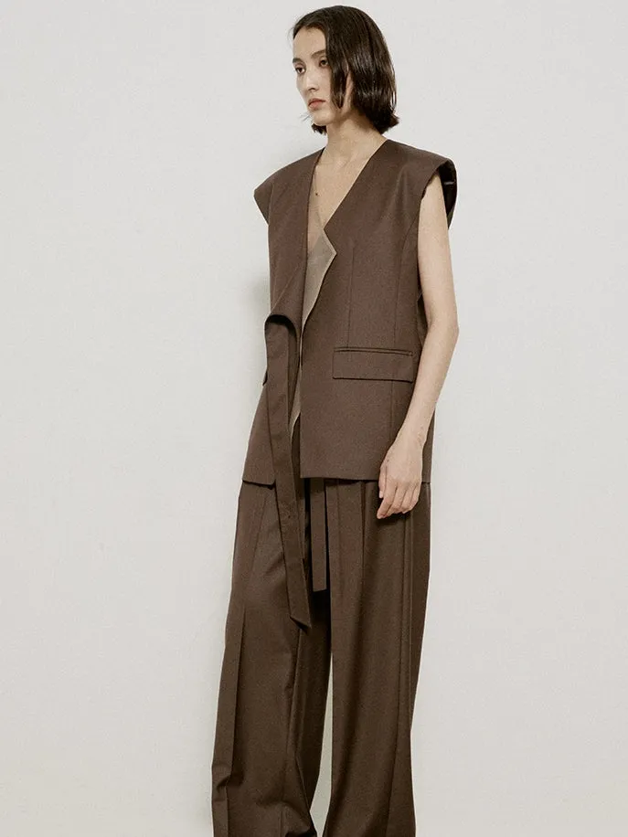 Sleeveless Chic Oversize Ciffon Layered Gilet