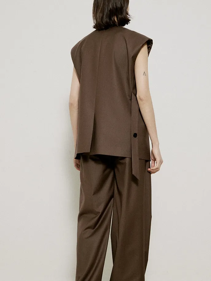 Sleeveless Chic Oversize Ciffon Layered Gilet