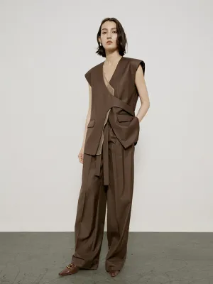 Sleeveless Chic Oversize Ciffon Layered Gilet