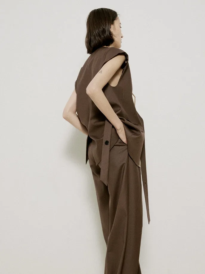 Sleeveless Chic Oversize Ciffon Layered Gilet