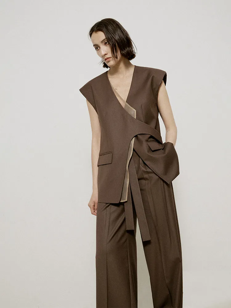 Sleeveless Chic Oversize Ciffon Layered Gilet