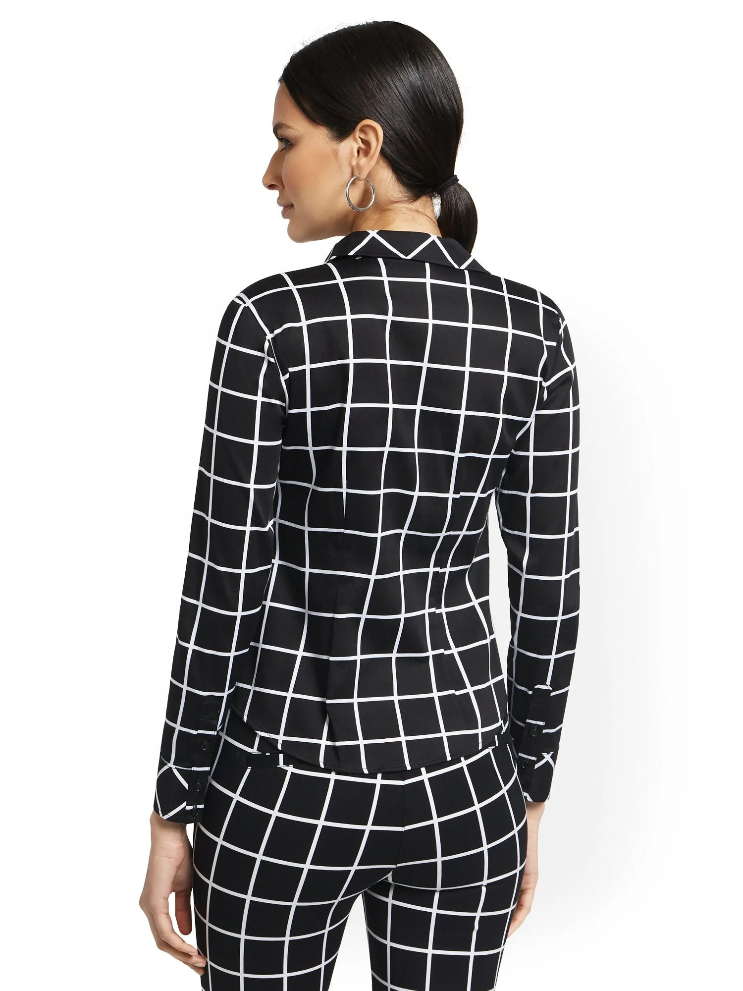 Tall Grid-Print Madison Shirt - 7th Avenue