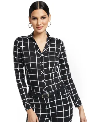 Tall Grid-Print Madison Shirt - 7th Avenue