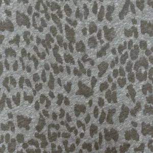 Thunder Gray-Brown Cheetah Printed Stretch Polyester Cotton Jersey Knit Fabric