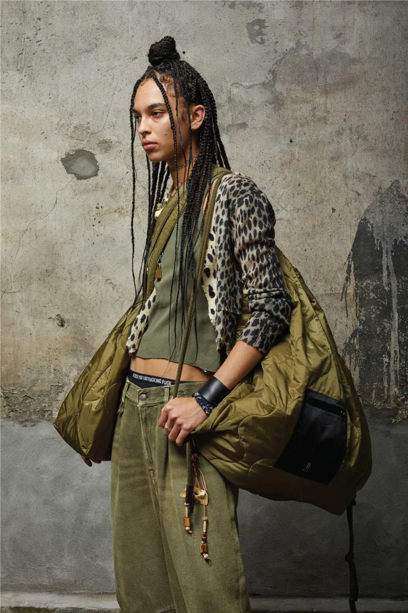 tie-dye turtleneck tops sleeveless green brown khaki