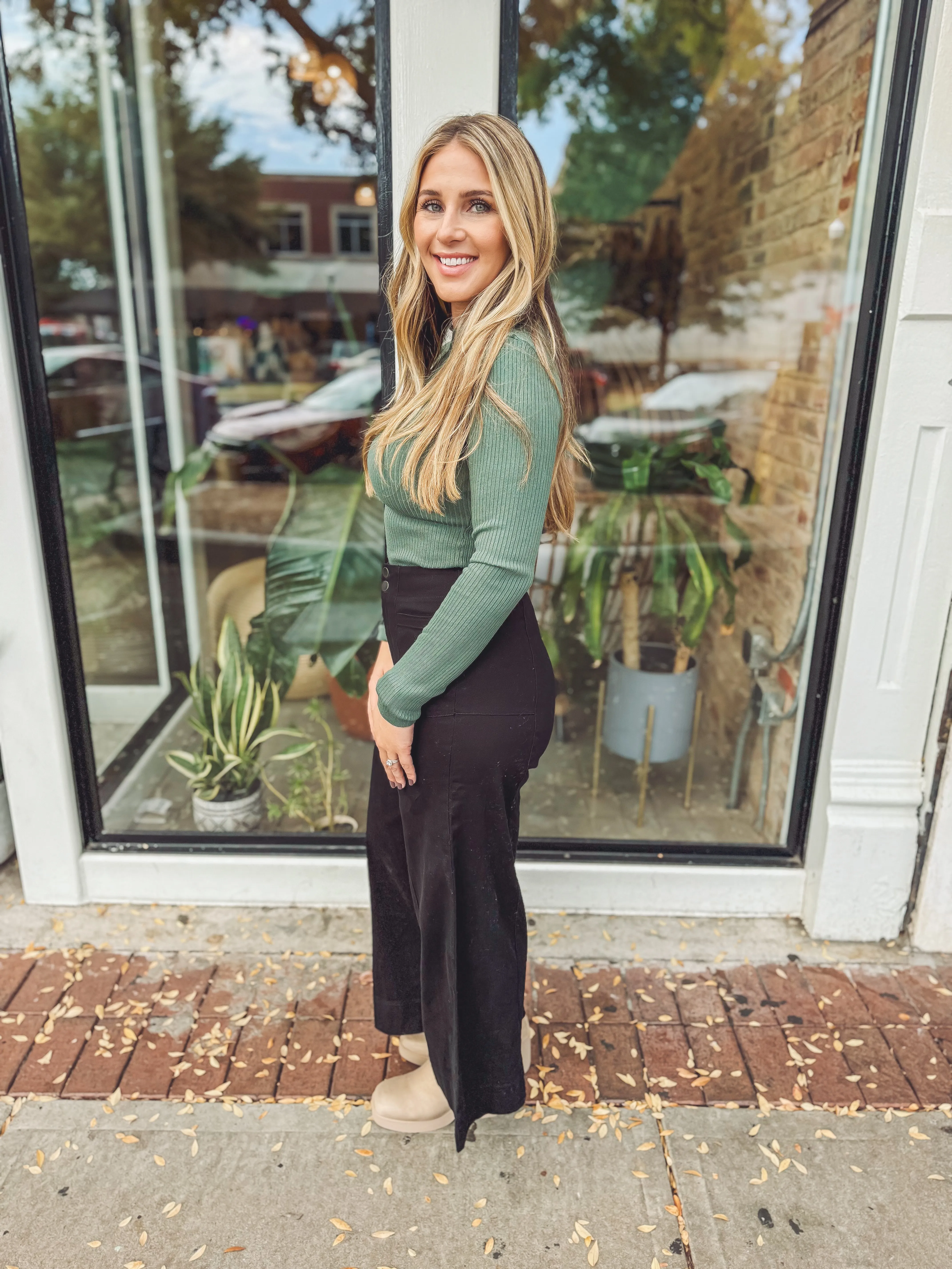 Wide leg denim - black