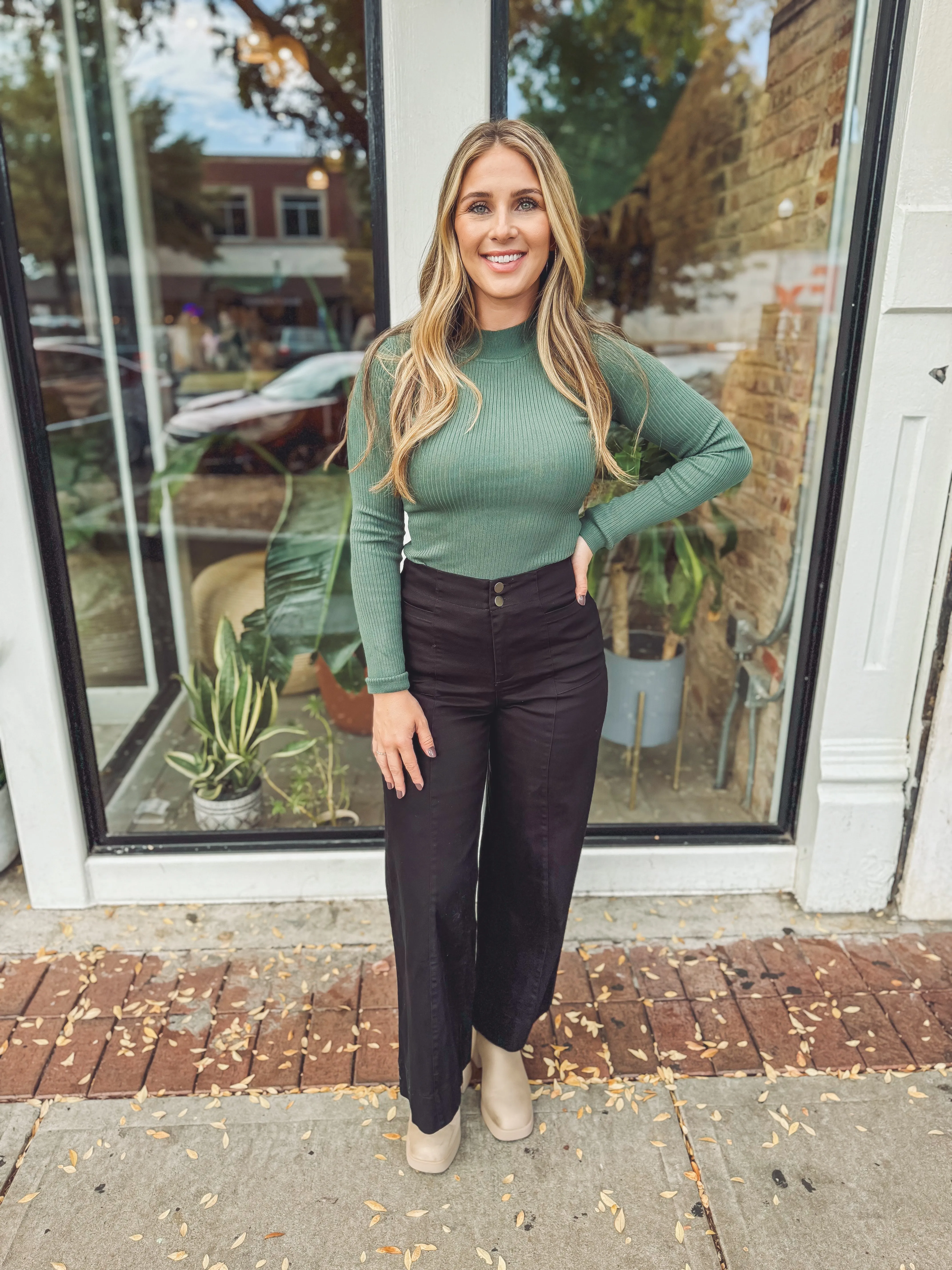 Wide leg denim - black