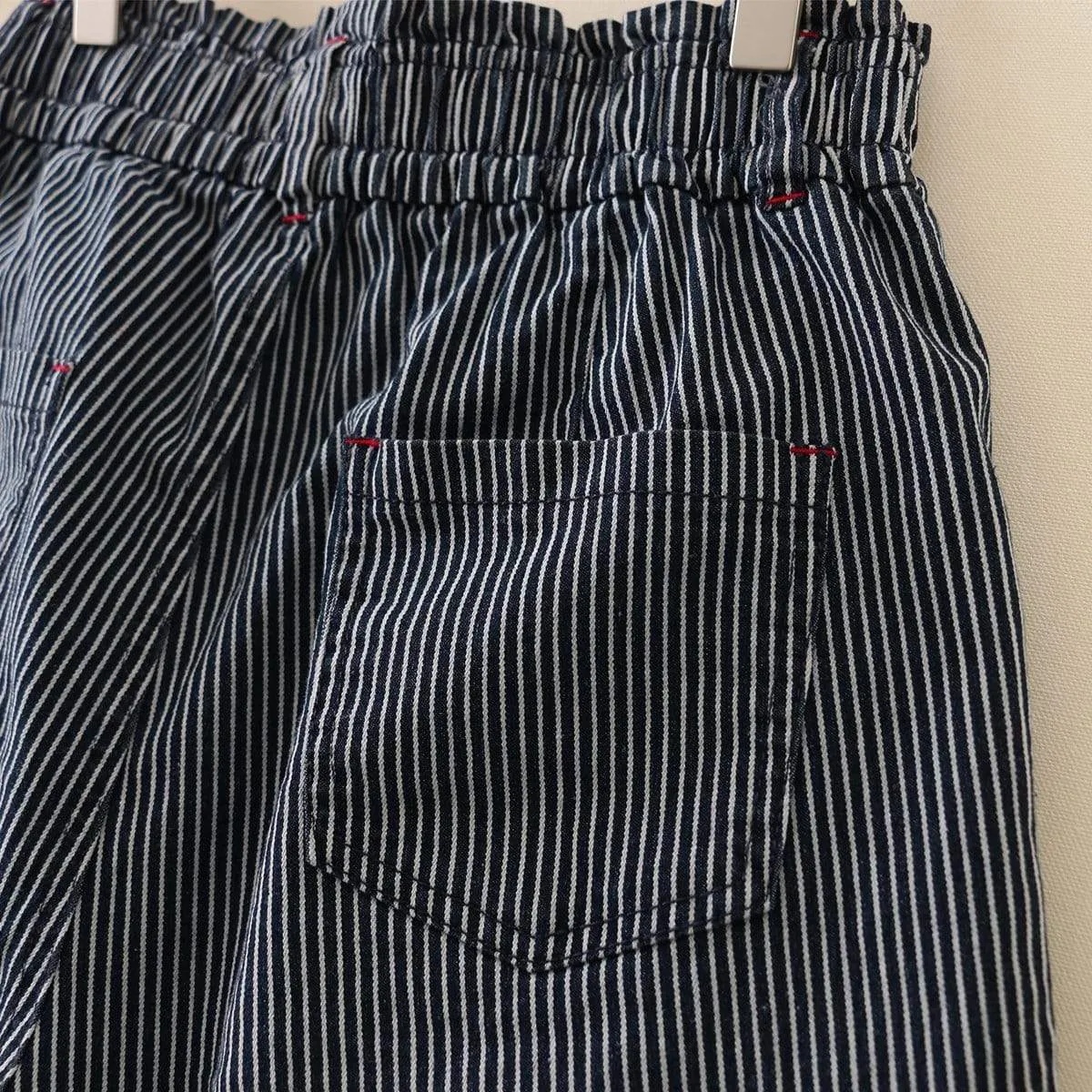 Women's Casual Contrast Color Striped Culotte Shorts