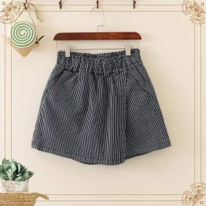 Women's Casual Contrast Color Striped Culotte Shorts