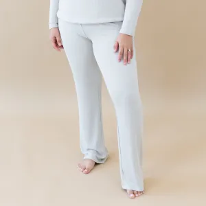 Women's Ribbed High Waisted Wide Leg Pant in Oat