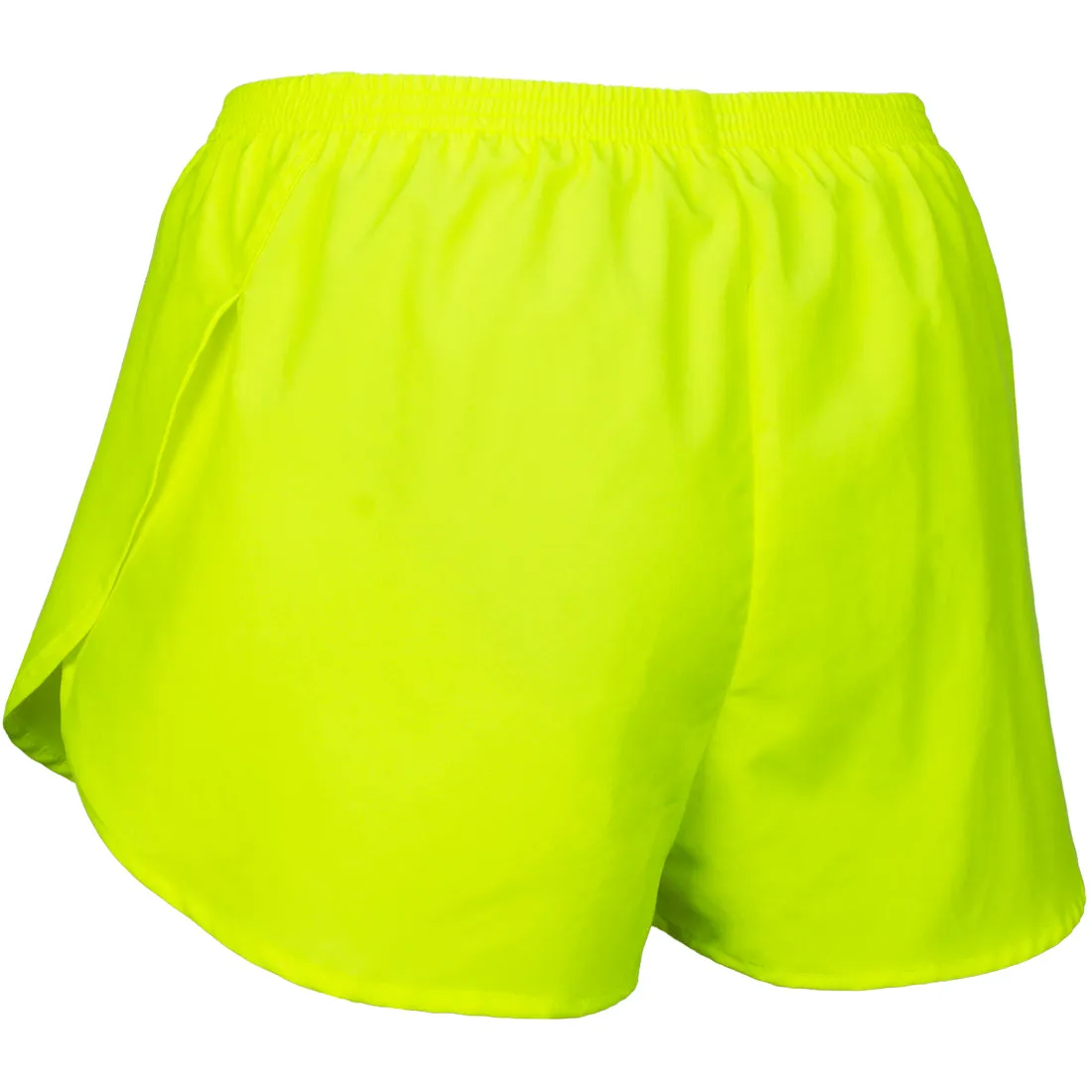 Women's Solid 1" Elite Split Shorts - Neon Yellow