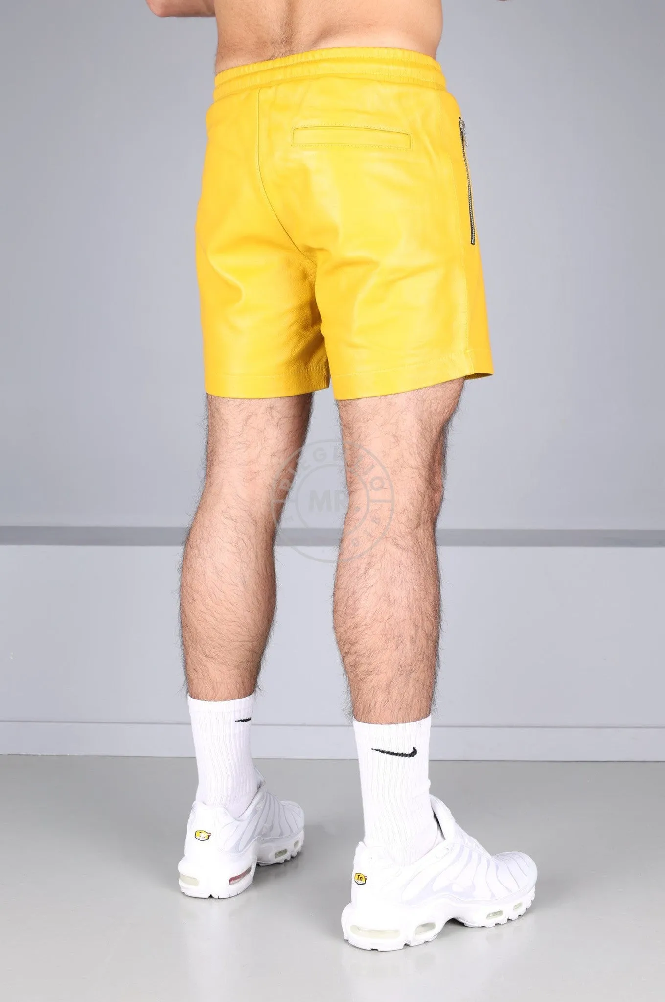 Yelllow Leather Track Short